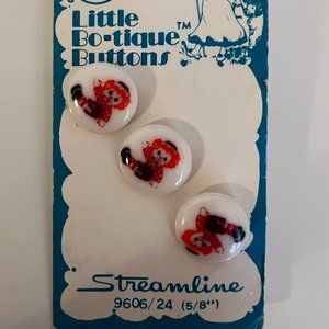 Vintage Raggey Ann Buttons Streamline 5/8 inch Plastic Buttons # 9606 Bo-tique